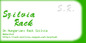 szilvia rack business card